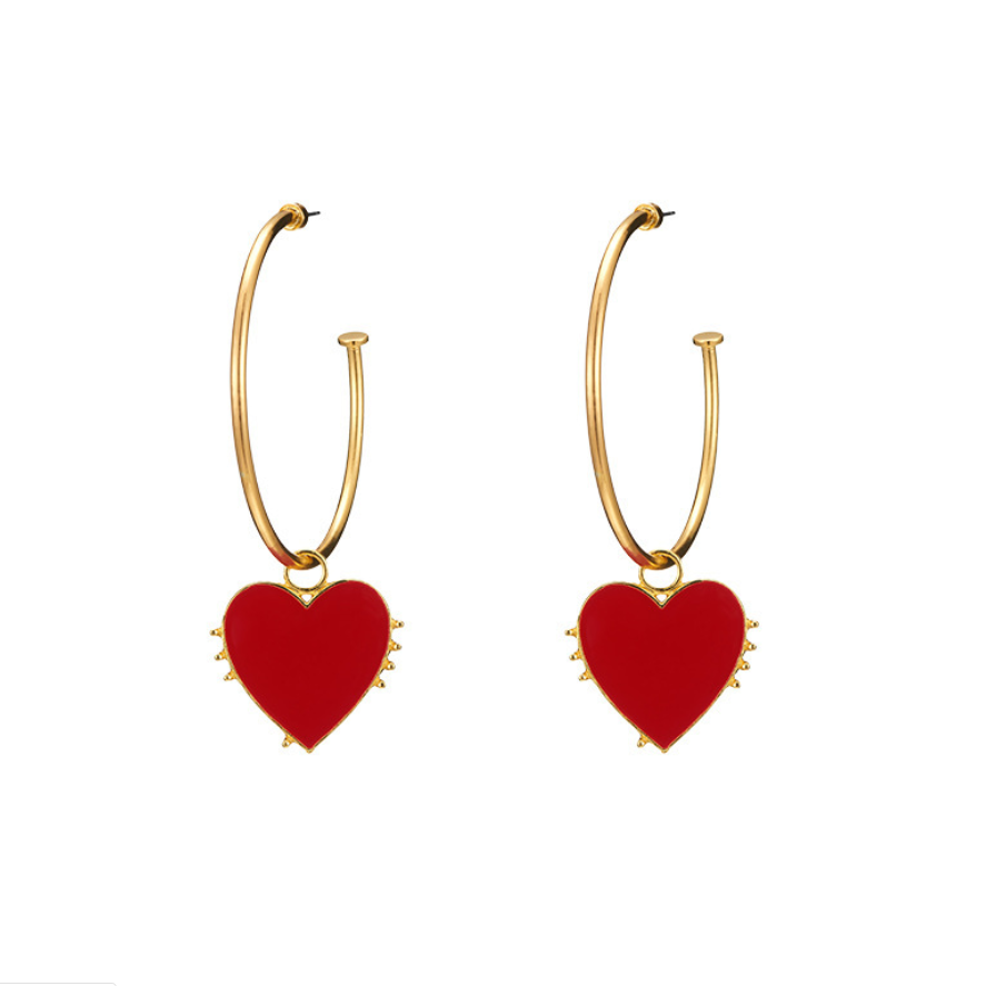 Love earrings punk wind earrings