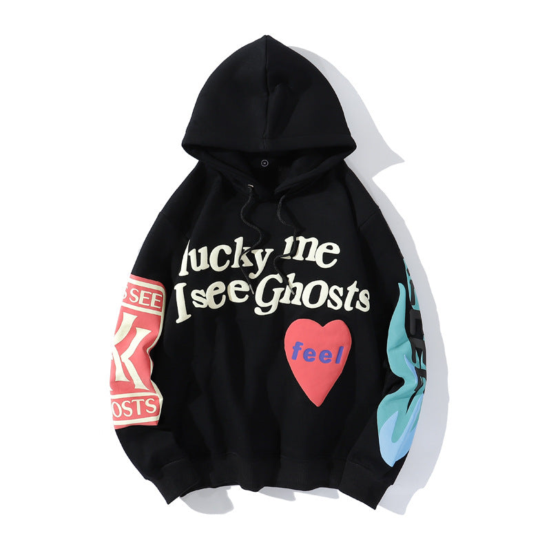 Graffiti alphabet print hoodie sweatshirt