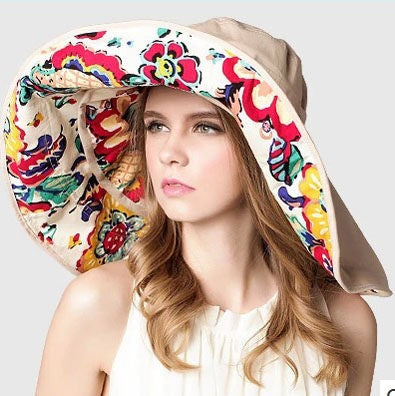 Korean Version Of The Big-Edge Beach Hat Sun Hat Ladies Sun Hat Summer Sun Protection Hat Sun Protection Foldable Outdoor