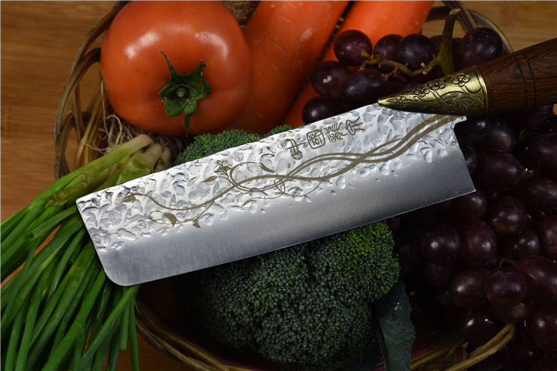 Longquan Hand Forged Hammered Small Kitchen Knife