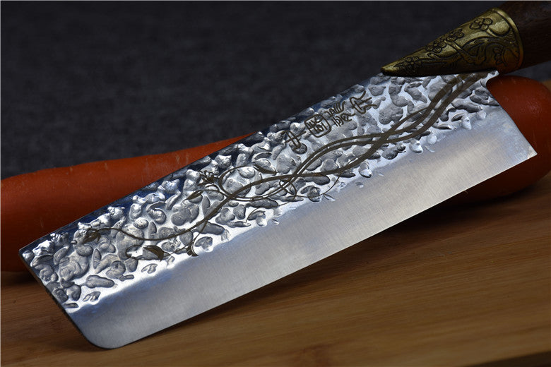 Longquan Hand Forged Hammered Small Kitchen Knife