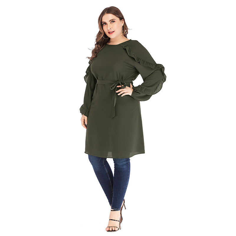 Muslim long sleeve round neck dress