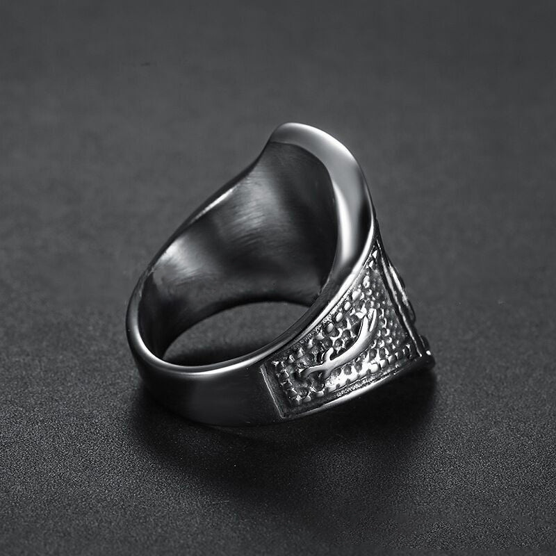 Stainless Steel Muslim Double Knife Ring