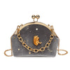 Gold velvet sweet lady shell bag