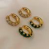 Emerald Thick Mini Ring Earring Earrings Earrings