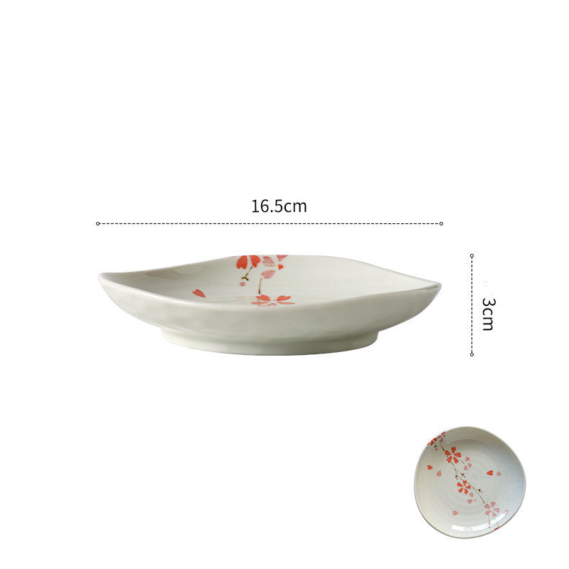 Flower Curtain Ceramic Plate Household Tableware