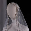 Pearl Rhinestone Bridal Wedding Veil Long Trailing