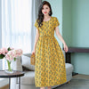 Women's Fashion Casual Cotton Linen Mid-length Dresses