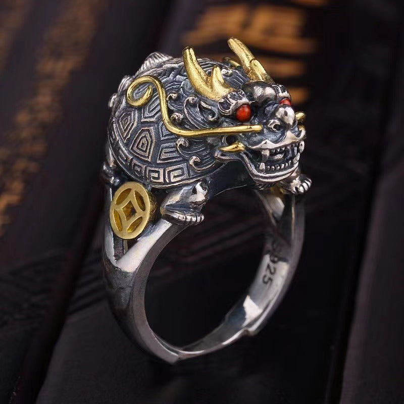 Men's Vintage Dragon Turtle Ring