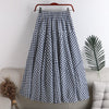 High Waist Slimming Elastic Waist Irregular Stitching Plaid Skirt