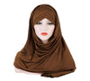 Milk Silk Monochrome Scarf Hat Muslim Ladies Fashion Patch Hijab