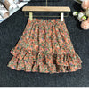 Fashion Women's Daisy Floral Lotus Leaf Skirt