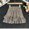 Fashion Women's Daisy Floral Lotus Leaf Skirt