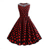 Retro Hepburn Style Mesh Stitching Polka Dot Dress