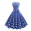 Retro Hepburn Style Mesh Stitching Polka Dot Dress