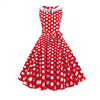 Retro Hepburn Style Mesh Stitching Polka Dot Dress