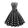 Retro Hepburn Style Mesh Stitching Polka Dot Dress