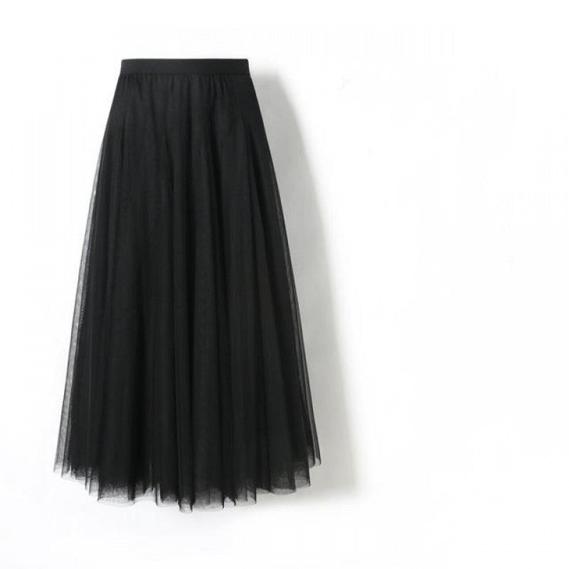 Half-length Skirt Women Fall Winter Over the Knee Long Skirt With Sweater High Waist A-line