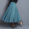 Half-length Skirt Women Fall Winter Over the Knee Long Skirt With Sweater High Waist A-line