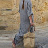 Women Long Striped Casual Loose Maxi Dresses