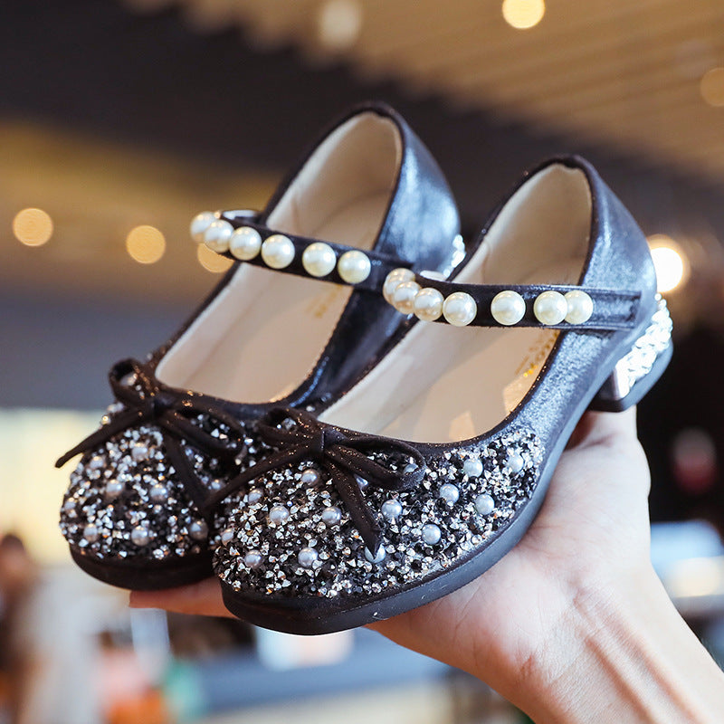 Baby Girls Leather Glittery Shoes