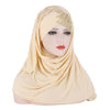 Glitter Scarf For Women, Muslim Headband, Turban, Glitter, Solid Color, Jersey, Hijabs,