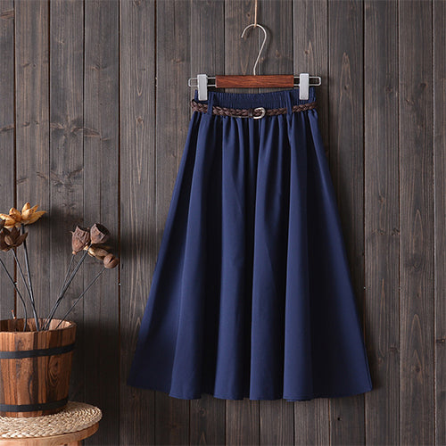 Small Literary A-Line Skirt Women Half-Length Skirt