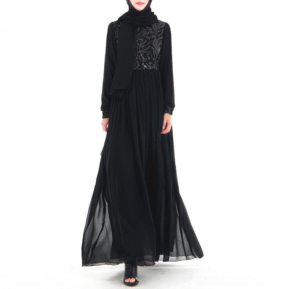 3D Embroidery Abaya Muslim Dress