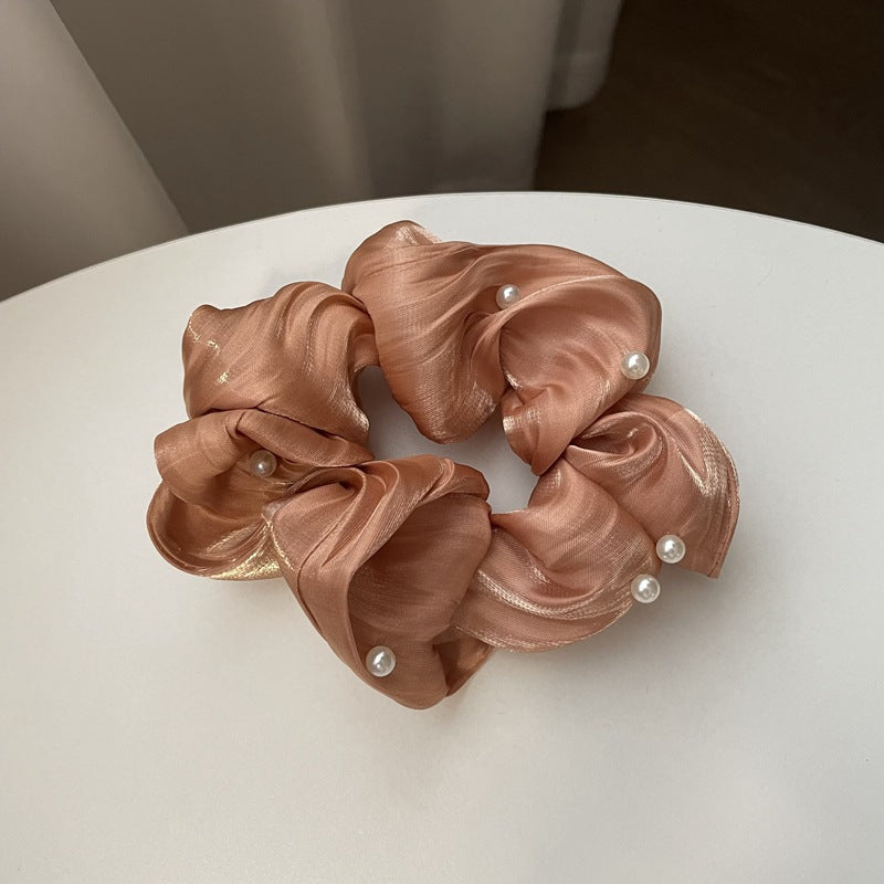 Pearl Texture Wavy Simple Ruffled Silk Scrunchies