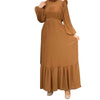 New Women's Net Color High Collar Pullover Fashion Loose Middle East Dresses