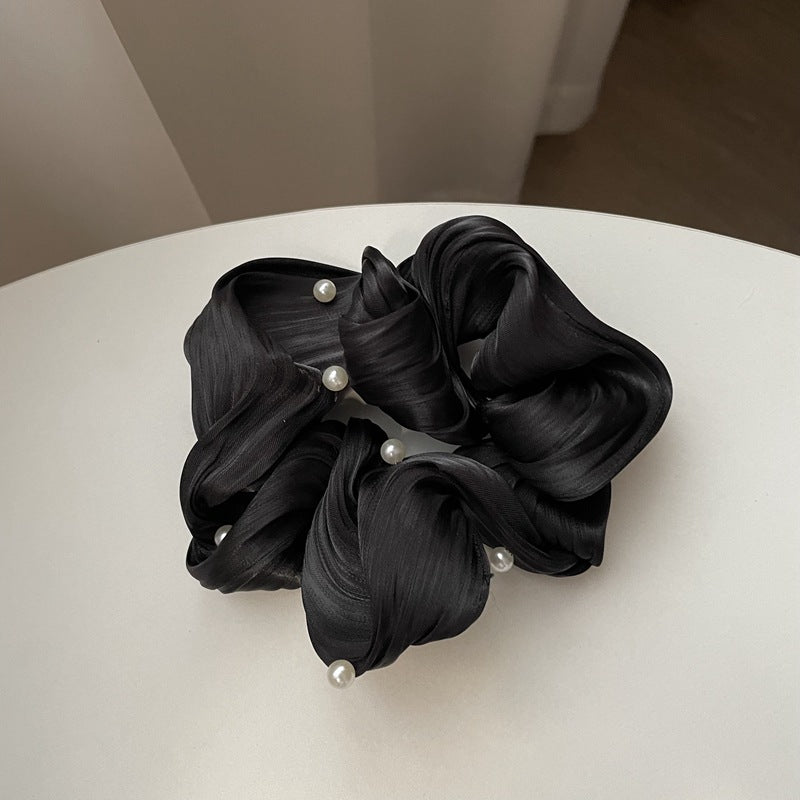 Pearl Texture Wavy Simple Ruffled Silk Scrunchies