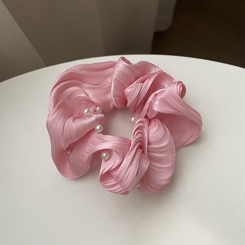 Pearl Texture Wavy Simple Ruffled Silk Scrunchies