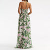 Green Floral Sling Ladies Dress Temperament