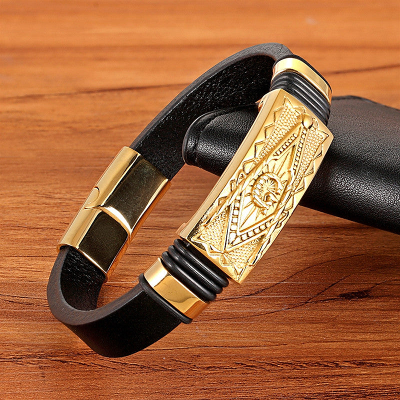 Scorpion Leather Woven Bracelet