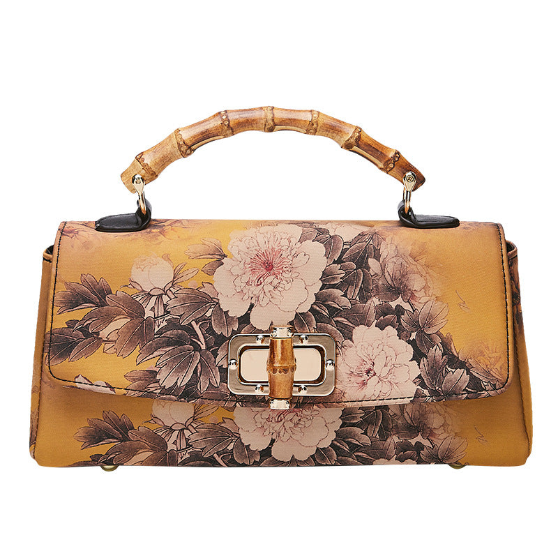 Women's Retro Cheongsam Leather Antique Handbag