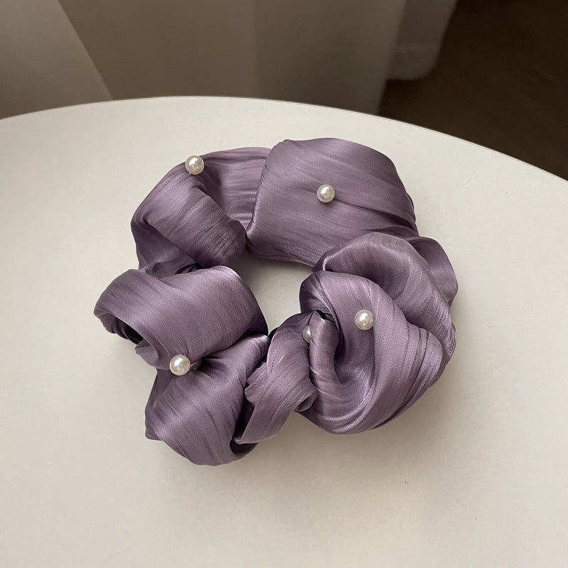 Pearl Texture Wavy Simple Ruffled Silk Scrunchies