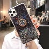 Compatible with Apple , Explosive Glitter Gradient Epoxy Phone Case 11ProMax Phone Case XR8Plus XS Max Ring Bracket