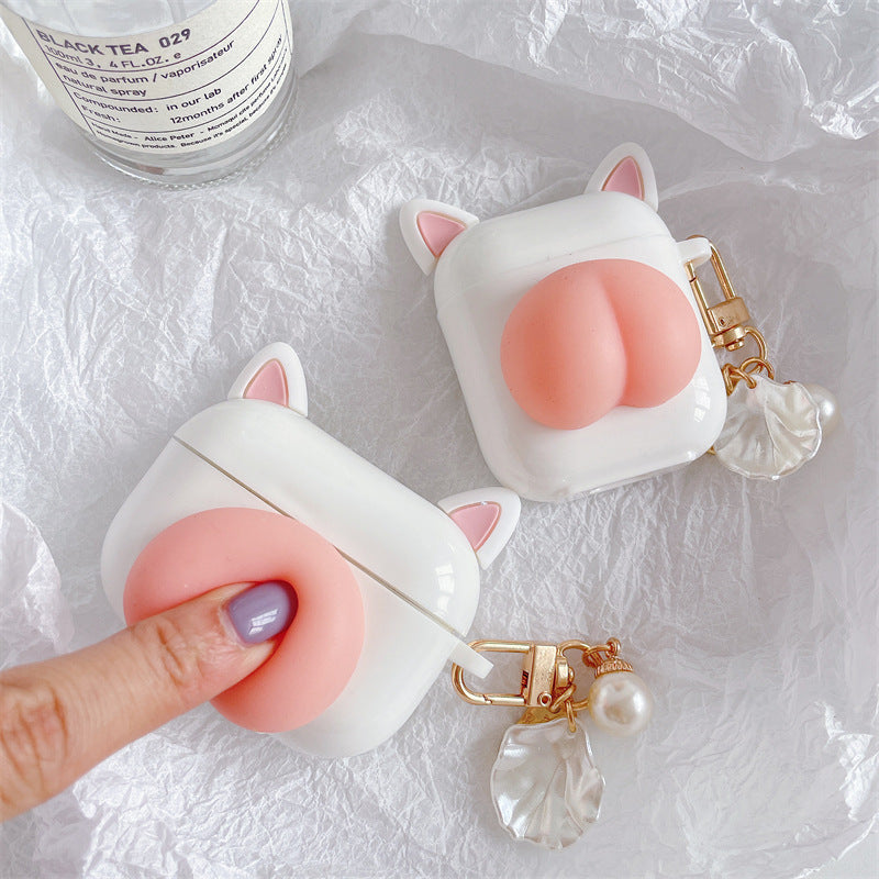 Compatible with Apple, Kawaii Press Butt Stress Relieve Airpods Case