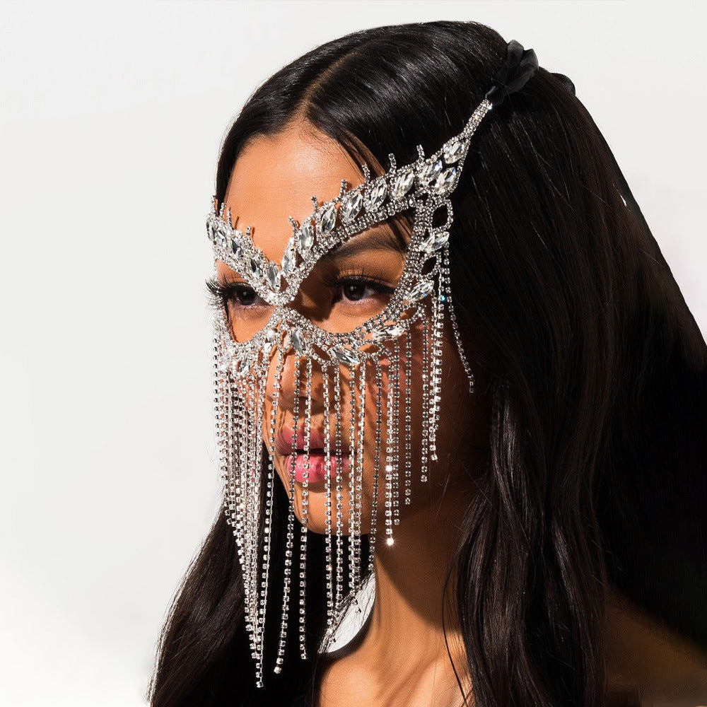 Rhinestone Makeup Personality Mask