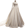 Women's Fashion Temperament Satin Stand-up Collar Long-sleeved Wedding Dresses