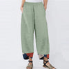 Ladies Casual Pants Positioning Printed Cotton And Linen Trousers