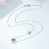 S925 Sterling Silver Blue Eye Clavicle Chain Necklace