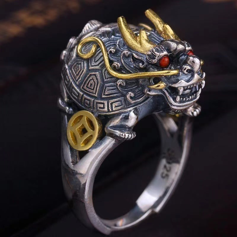 Men's Vintage Dragon Turtle Ring