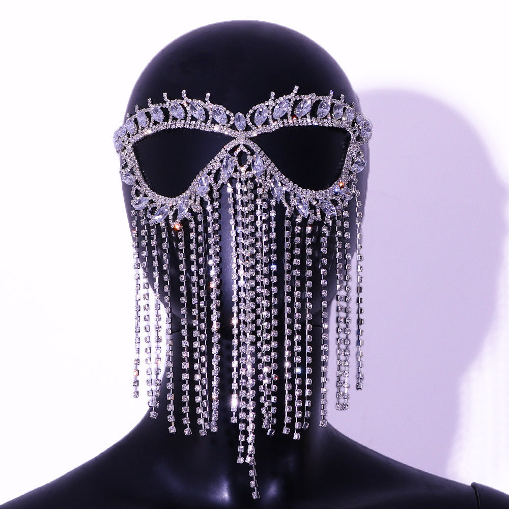 Rhinestone Makeup Personality Mask