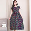 Women's Fashion Casual Cotton Linen Mid-length Dresses