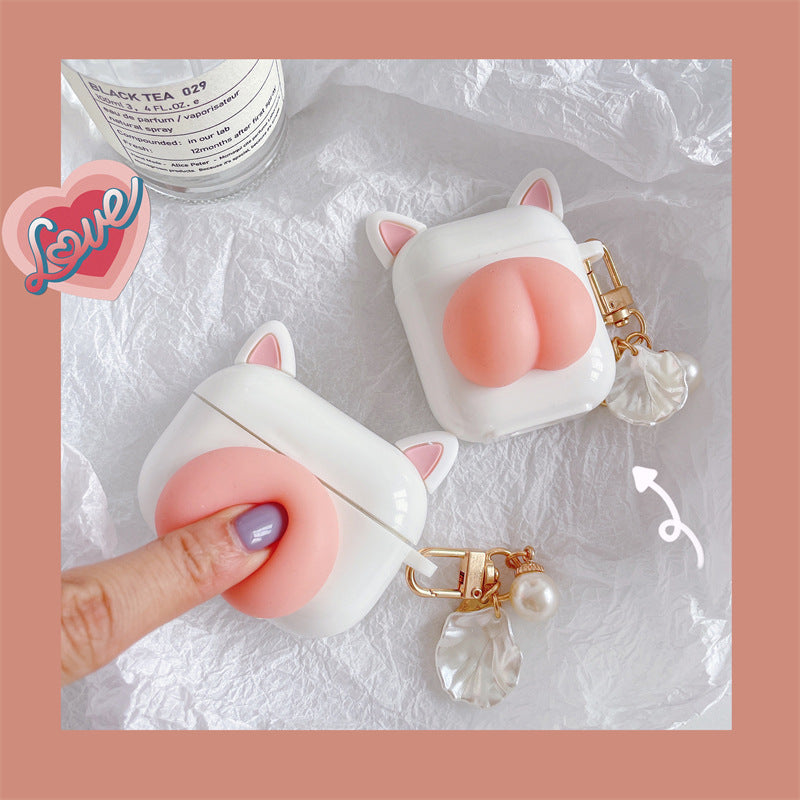 Compatible with Apple, Kawaii Press Butt Stress Relieve Airpods Case