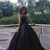 Women's Black Bra Simple Satin Long Ground Length Evening Dress