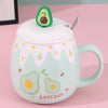 Ceramic Coffee Mug With Lid And Spoon Cute Creative Kawaii Water