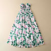 Green Floral Sling Ladies Dress Temperament