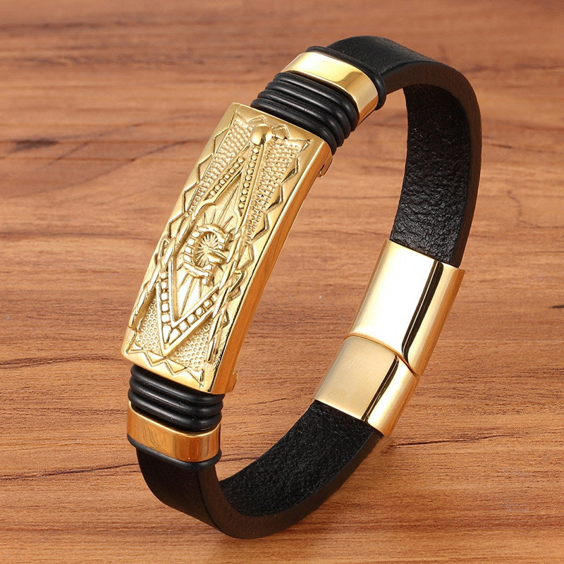 Scorpion Leather Woven Bracelet